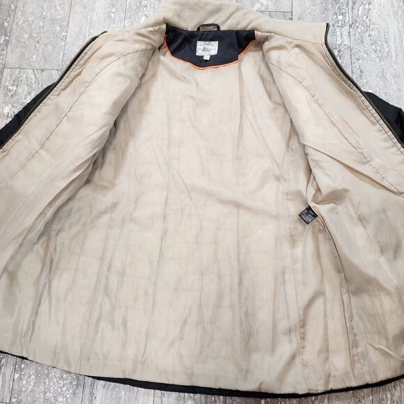 🇬🇪🔹️Anthropologie G.H. Bass Black Quilted Zippered Jacket Large - Picture 3 of 11